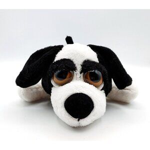 Russ Berrie Peepers Winston Dog Black & White Big Eyes Puppy 9" Plush Toy